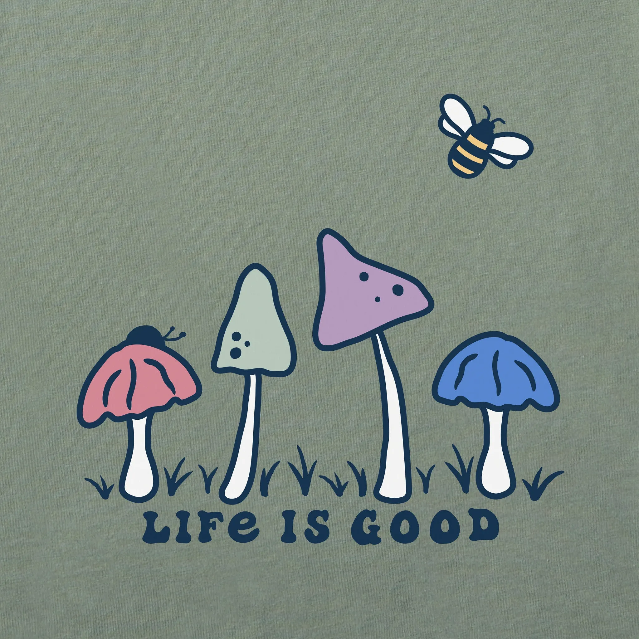 Women's Mushroom Retro Scene Simply True Fleece Hoodie Life is Good