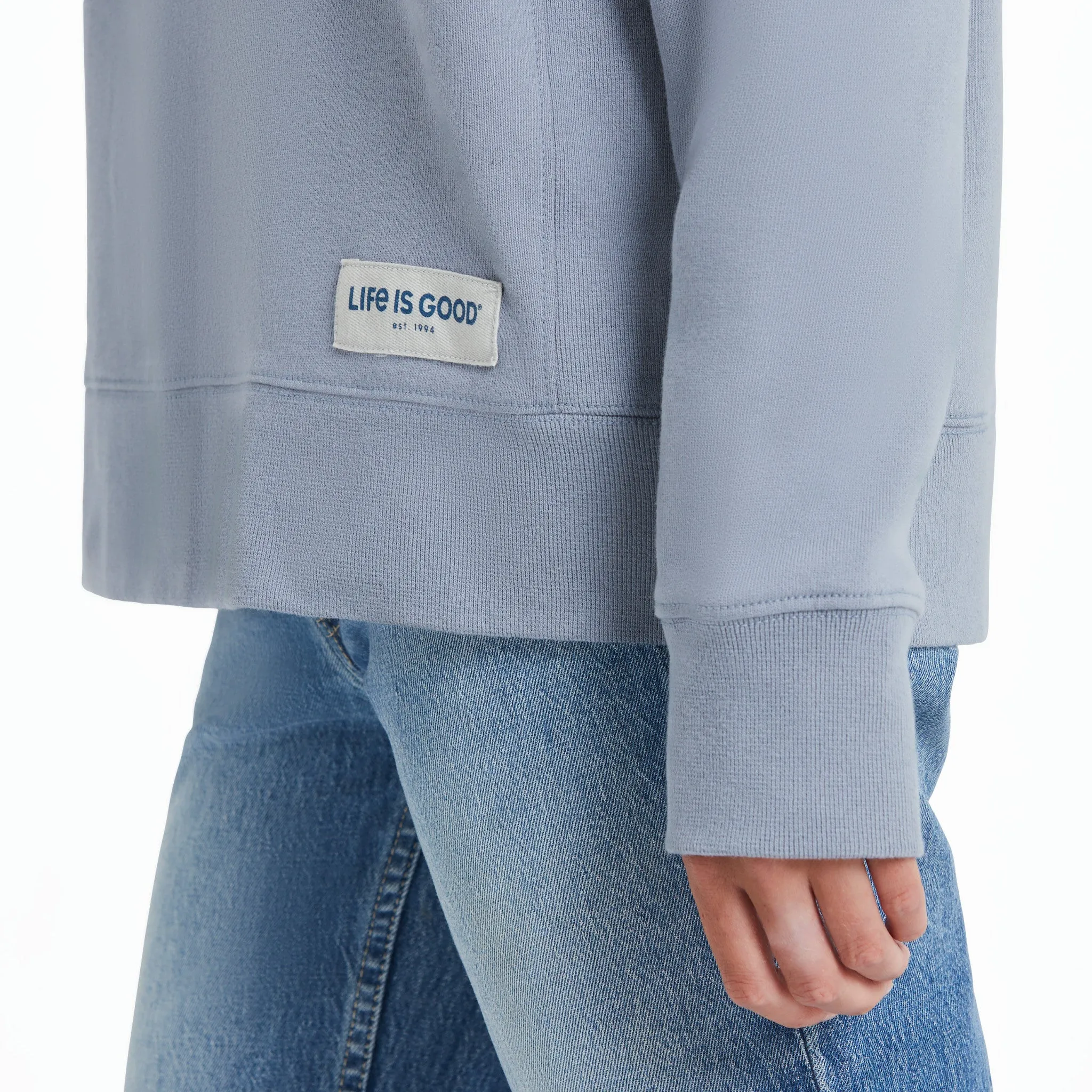 Women's Nordic Wildflowers Simply True Fleece Crew Life is Good