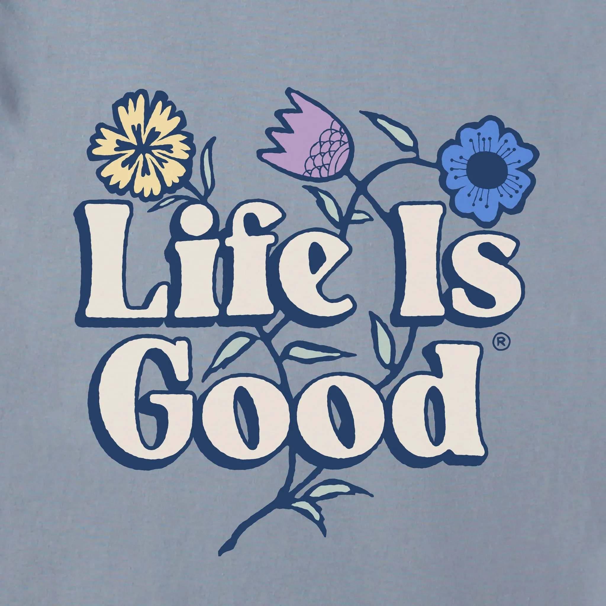 Women's Nordic Wildflowers Simply True Fleece Crew Life is Good