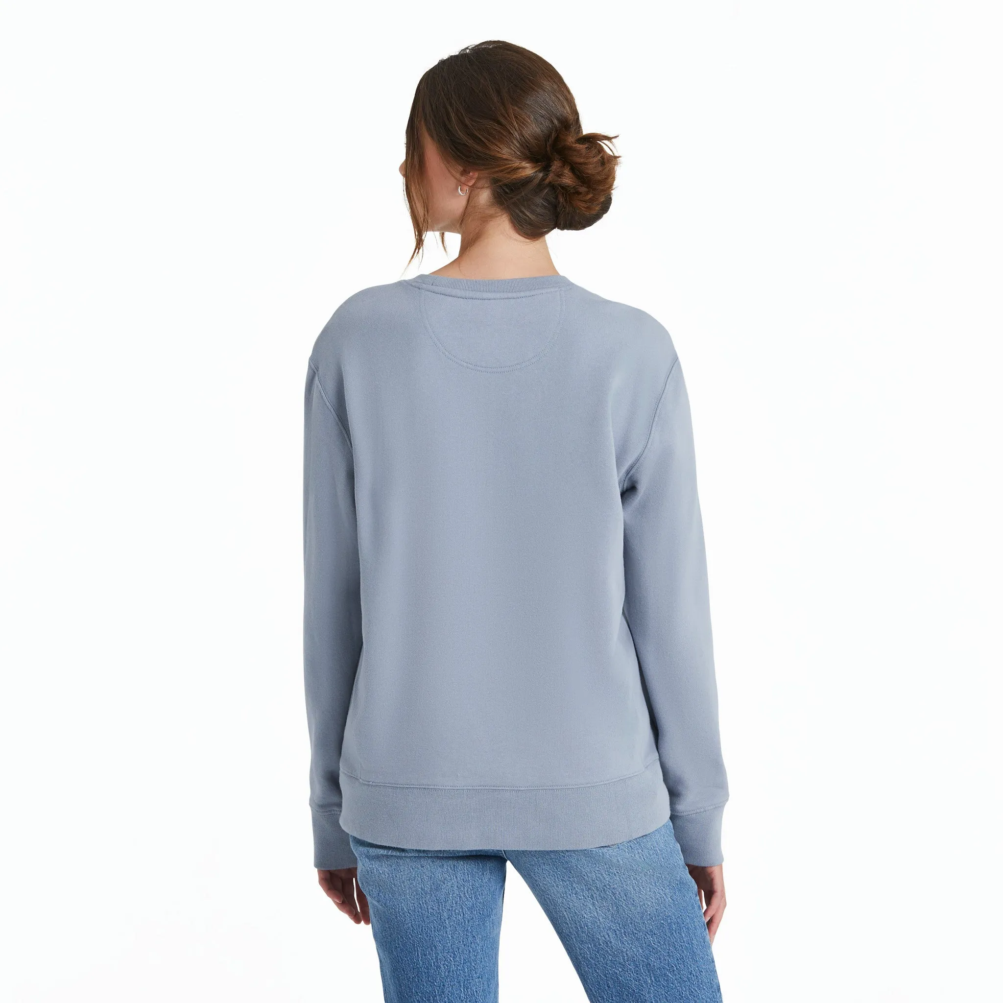 Women's Nordic Wildflowers Simply True Fleece Crew Life is Good