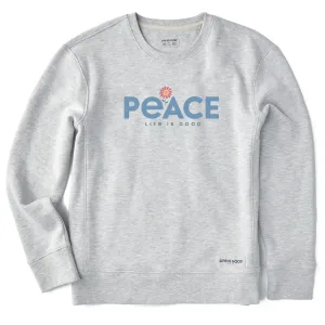 Women's Peace Daisies Simply True Fleece Crew Life is Good