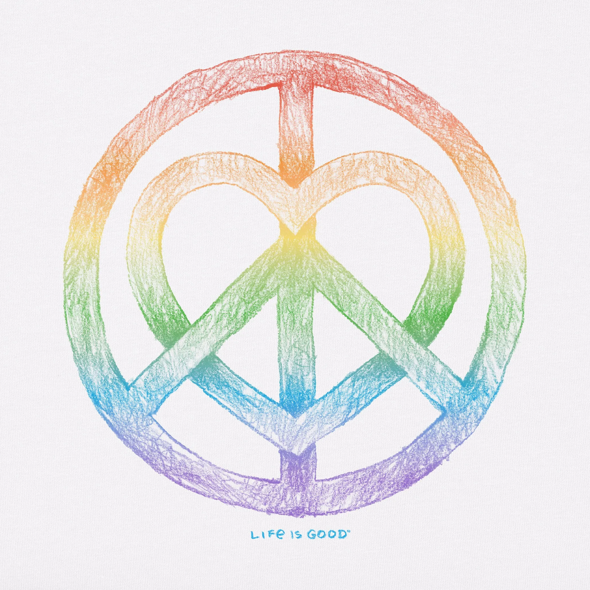 Women's Peace Heart Rainbow Simply True Fleece Hoodie Life is Good