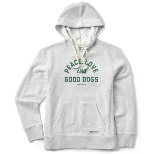 Women's Peace Love and Good Dogs Simply True Fleece Hoodie Life is Good