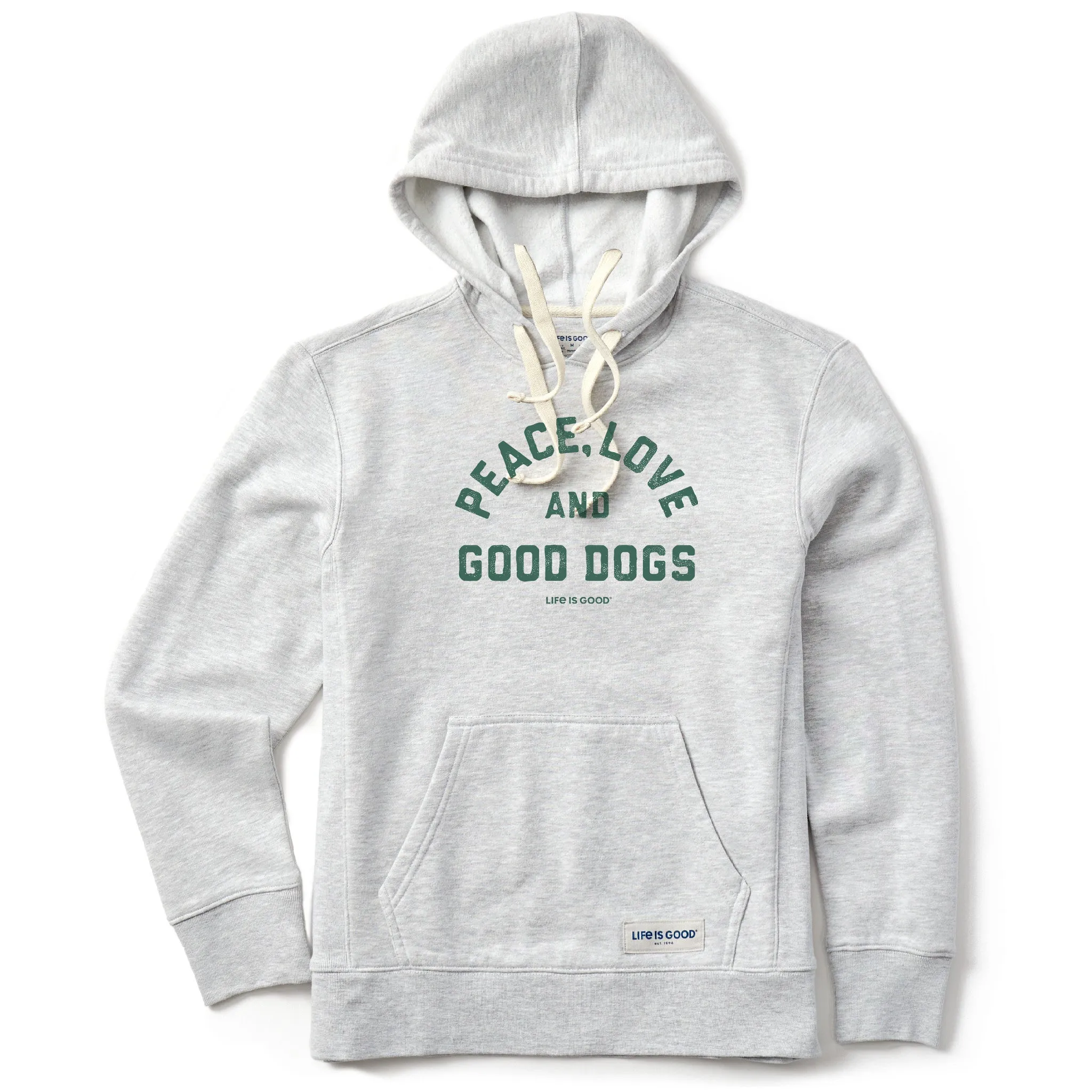 Women's Peace Love and Good Dogs Simply True Fleece Hoodie Life is Good