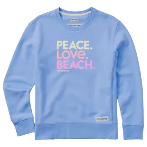 Women's Peace Love Beach Simply True Crew Life is Good