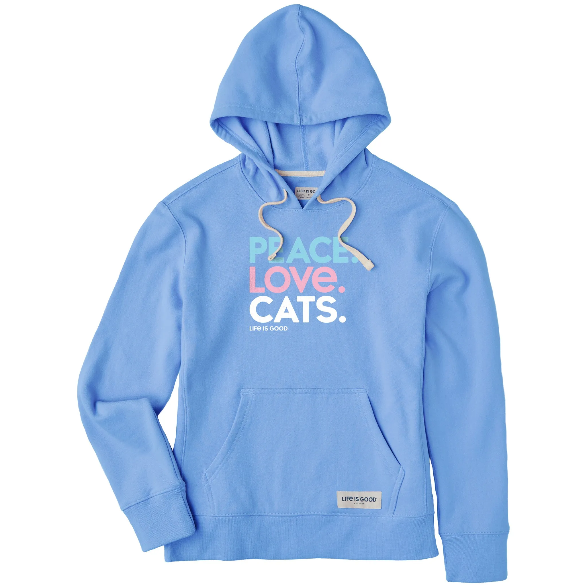 Women's Peace Love Cats Simply True Fleece Hoodie Life is Good