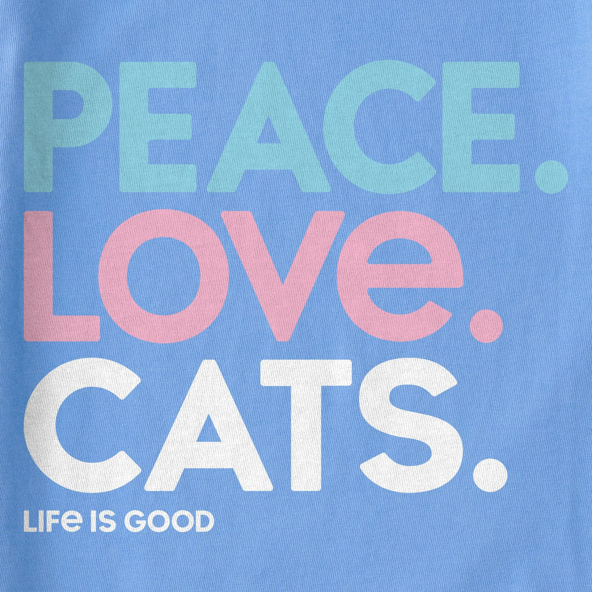 Women's Peace Love Cats Simply True Fleece Hoodie Life is Good