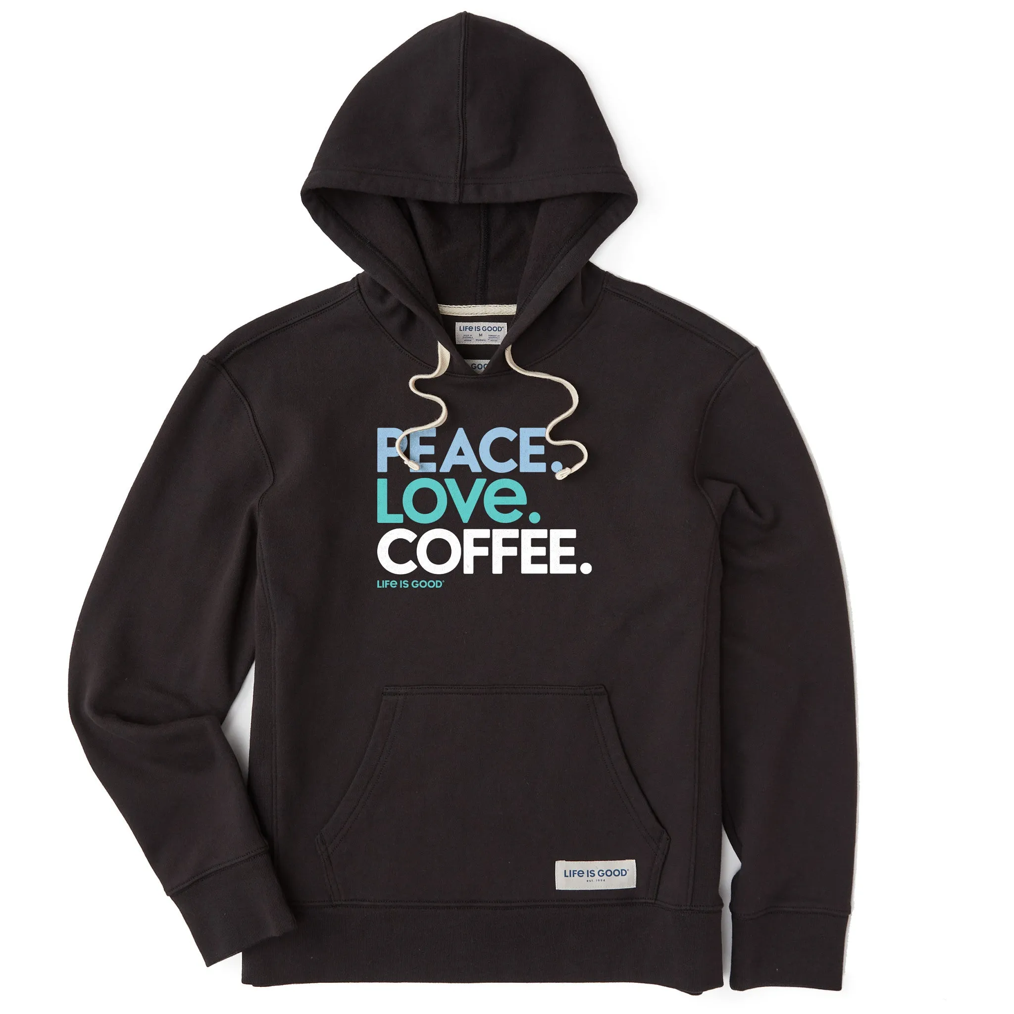 Women's Peace Love Coffee Simply True Fleece Hoodie Life is Good