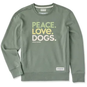 Women's Peace Love Dogs Simply True Fleece Crew Life is Good