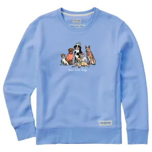 Women's Peace Love Dogs Winter Simply True Fleece Crew Life is Good