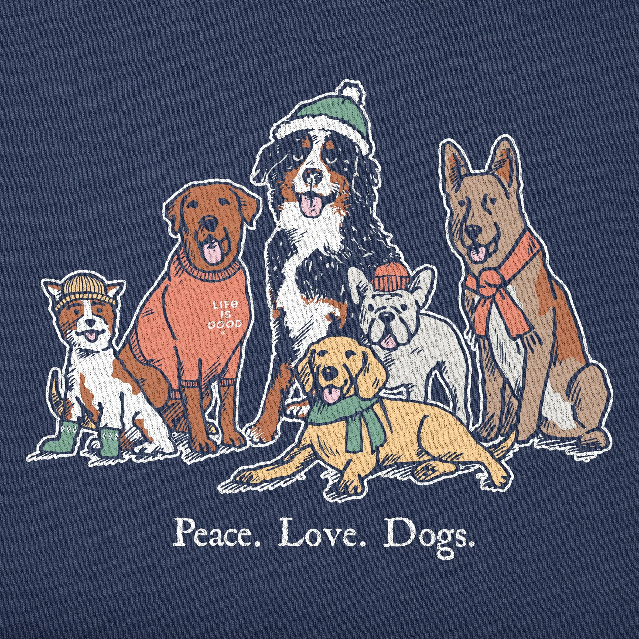 Women's Peace Love Dogs Winter Simply True Fleece Hoodie Life is Good