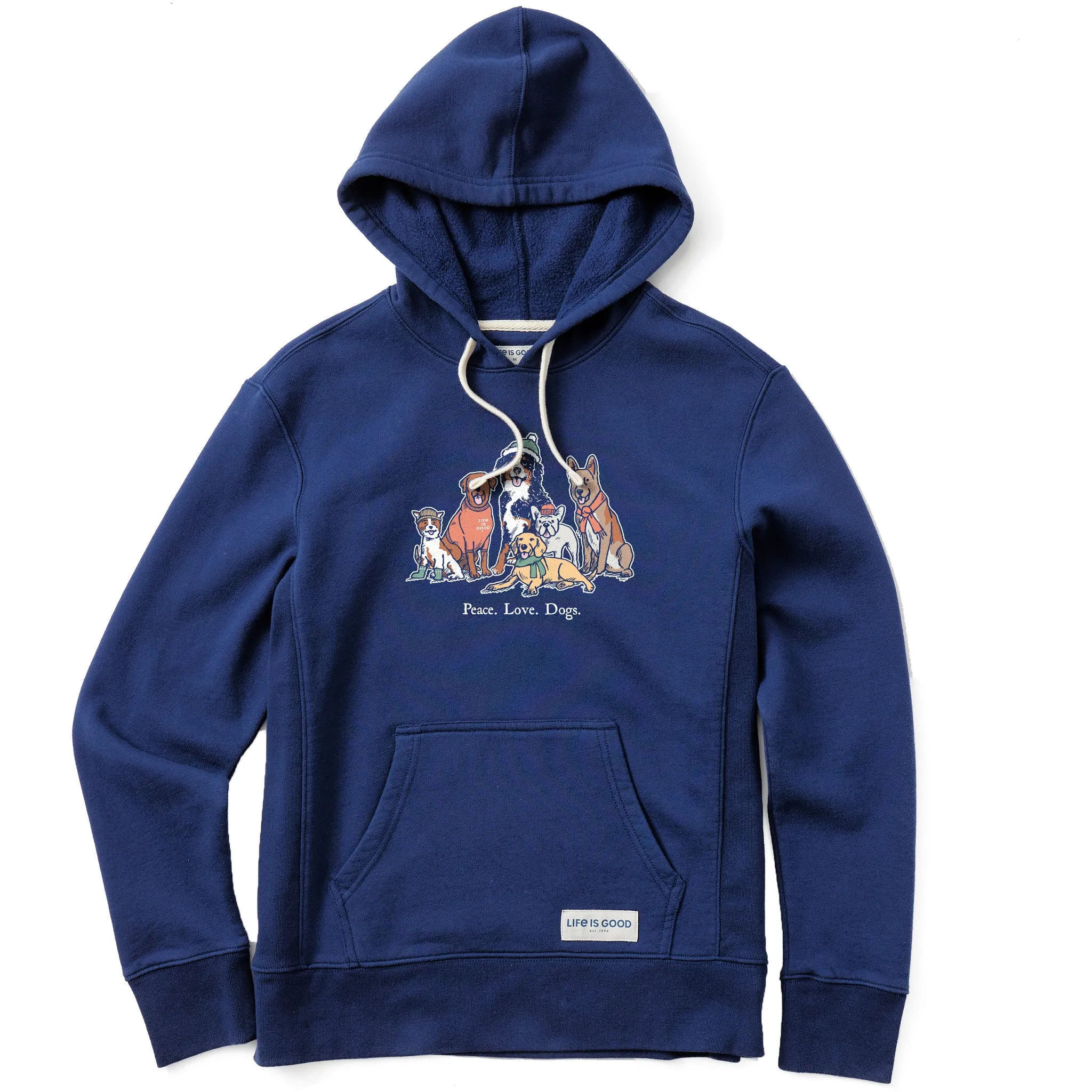 Women's Peace Love Dogs Winter Simply True Fleece Hoodie Life is Good