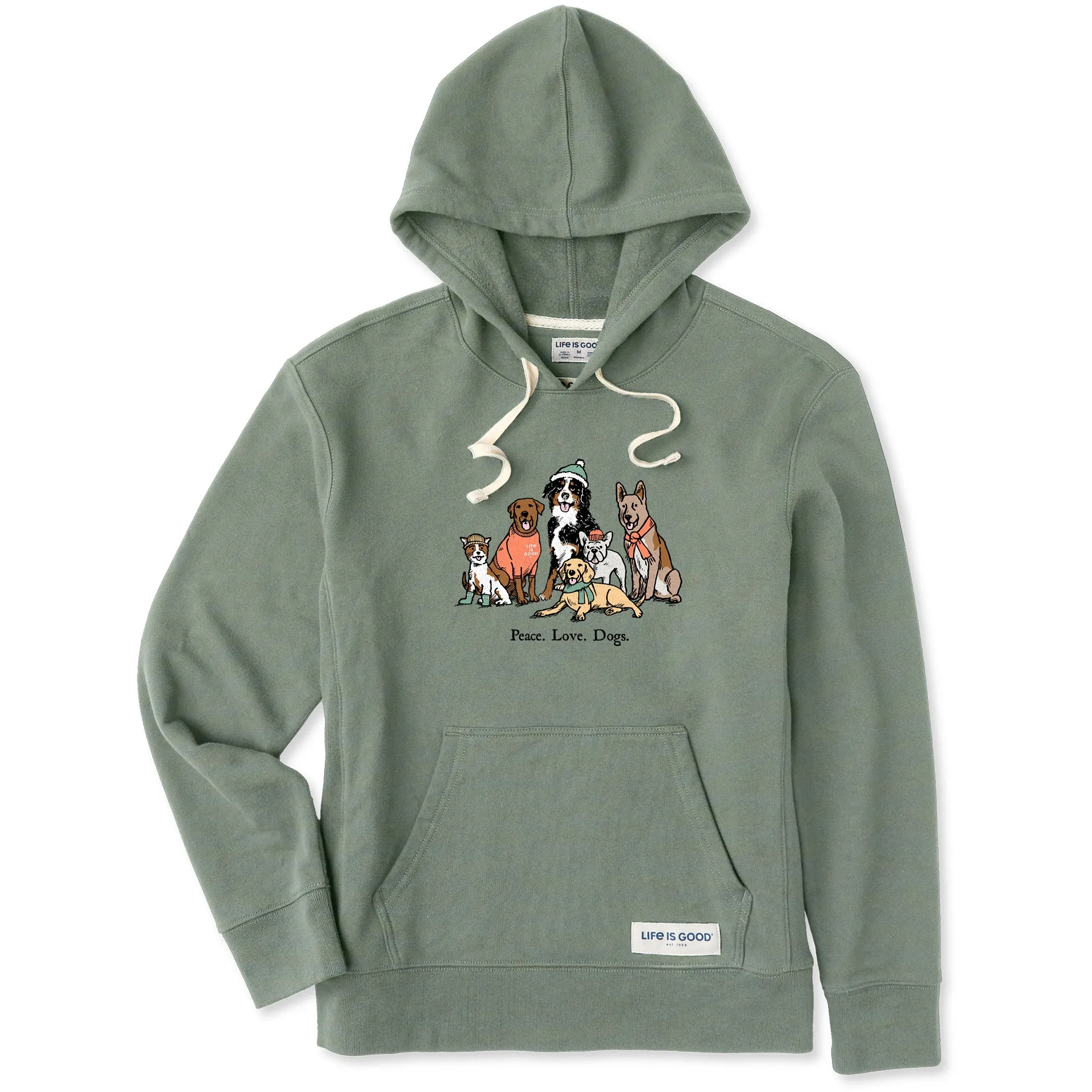 Women's Peace Love Dogs Winter Simply True Fleece Hoodie Life is Good