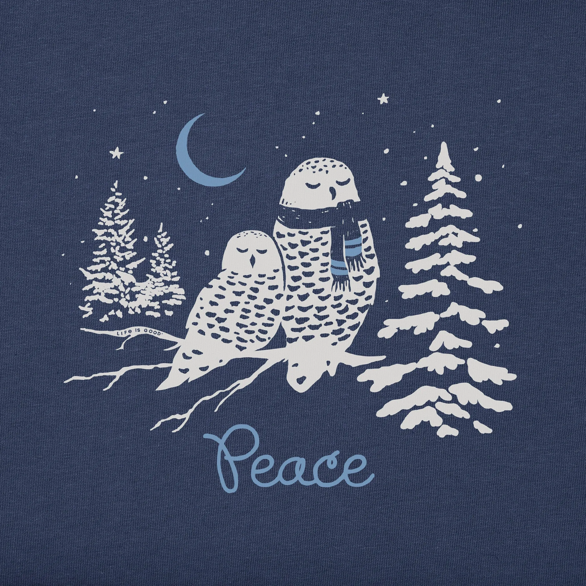 Women's Peace Owls Simply True Crew Life is Good