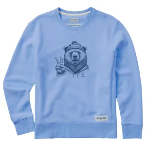 Women's Peaceful Grizzly Simply True Crew Life is Good