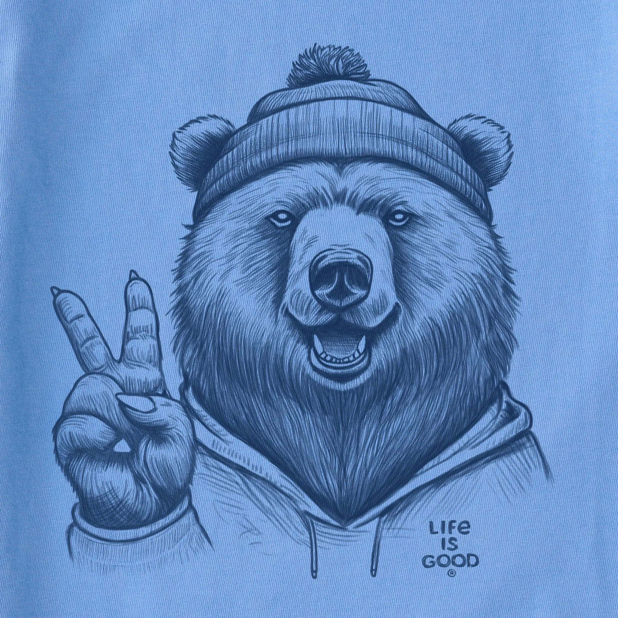 Women's Peaceful Grizzly Simply True Crew Life is Good