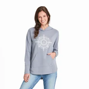 Women's Positive Compass Crusher-FLEX Hoodie Tunic Life is Good