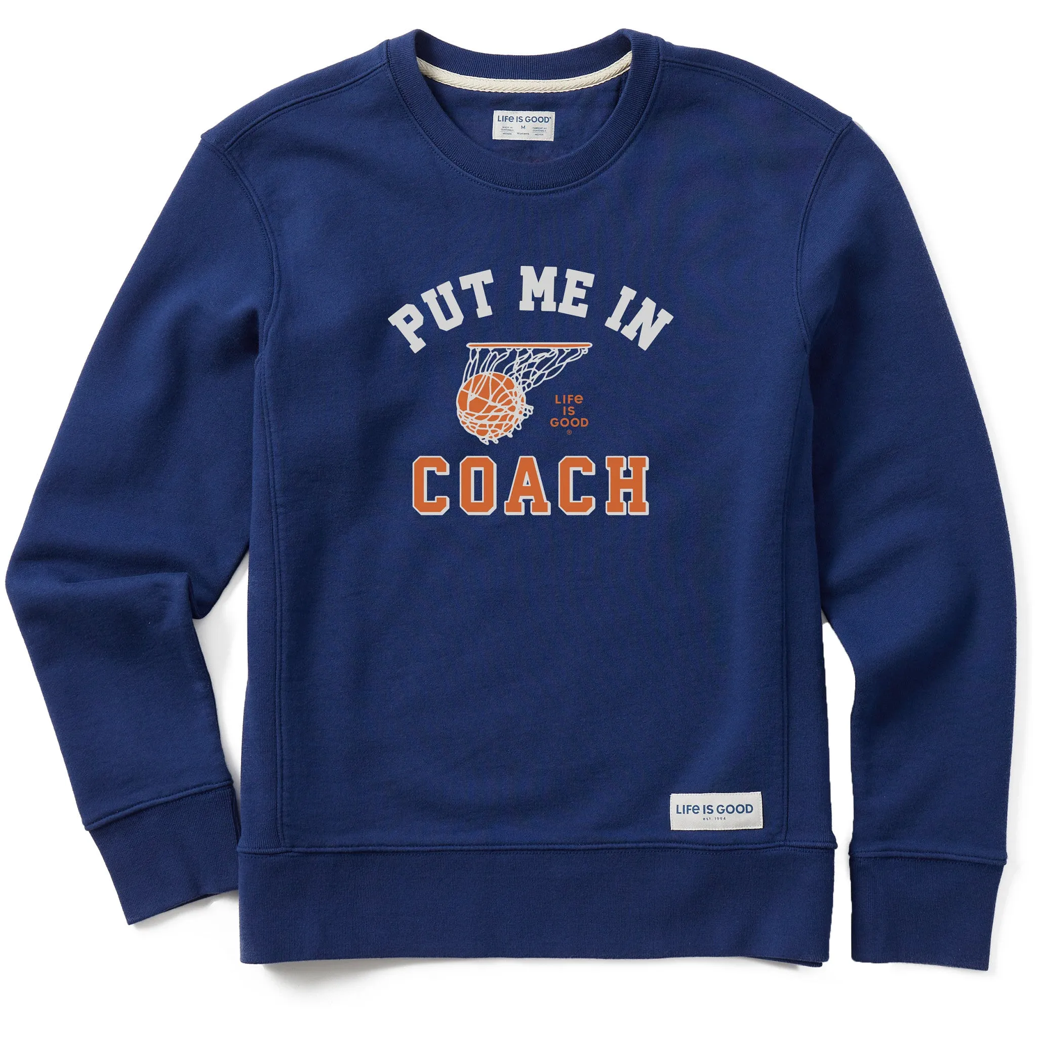 Women's Put Me In Coach Simply True Fleece Crew Life is Good