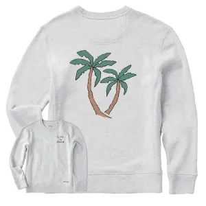 Women's Quirky Palms Simply True Fleece Crew Life is Good