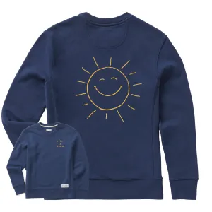 Women's Quirky Smiling Sun Simply True Crew Life is Good