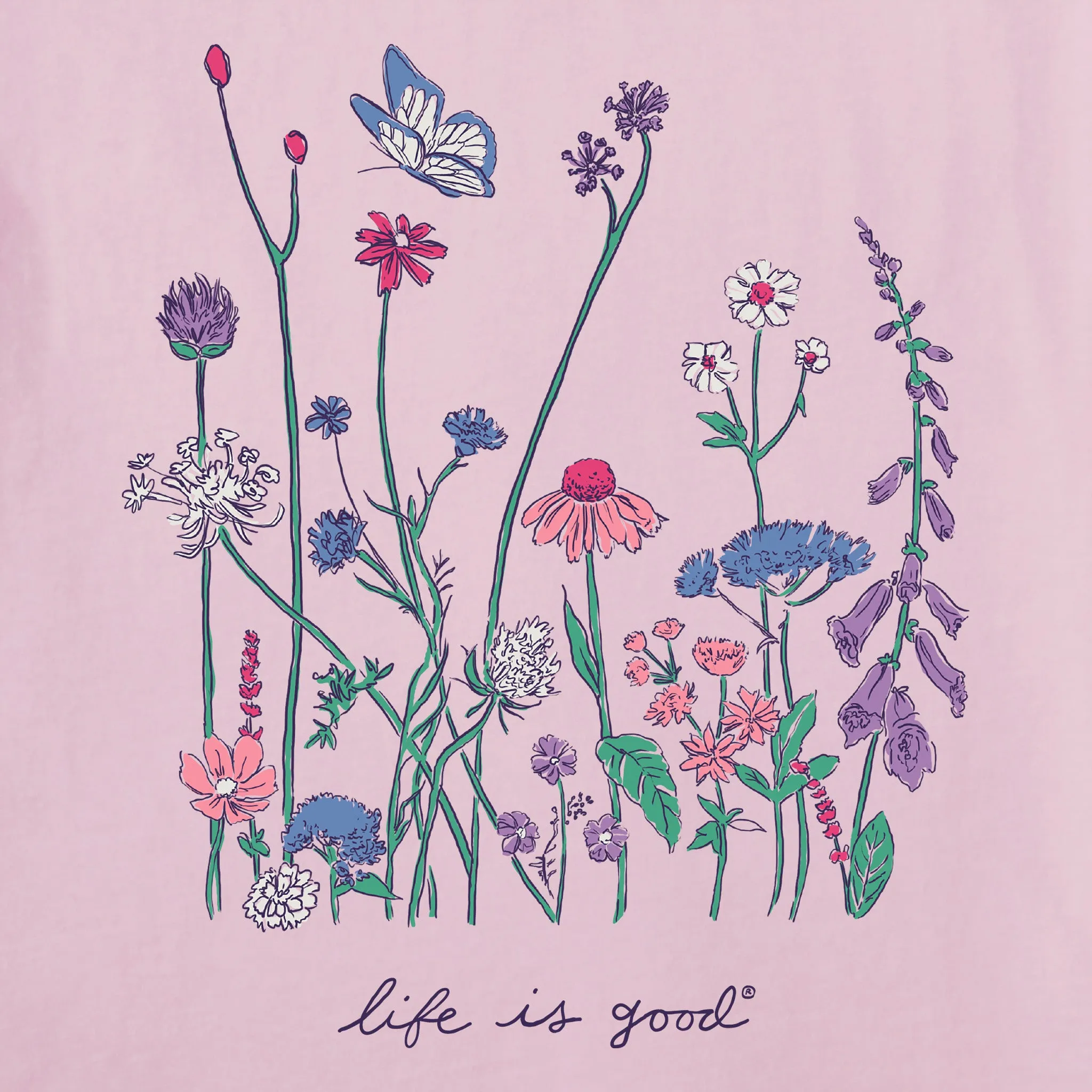 Women's Realaxed Wildflowers Simply True Fleece Hoodie Life is Good