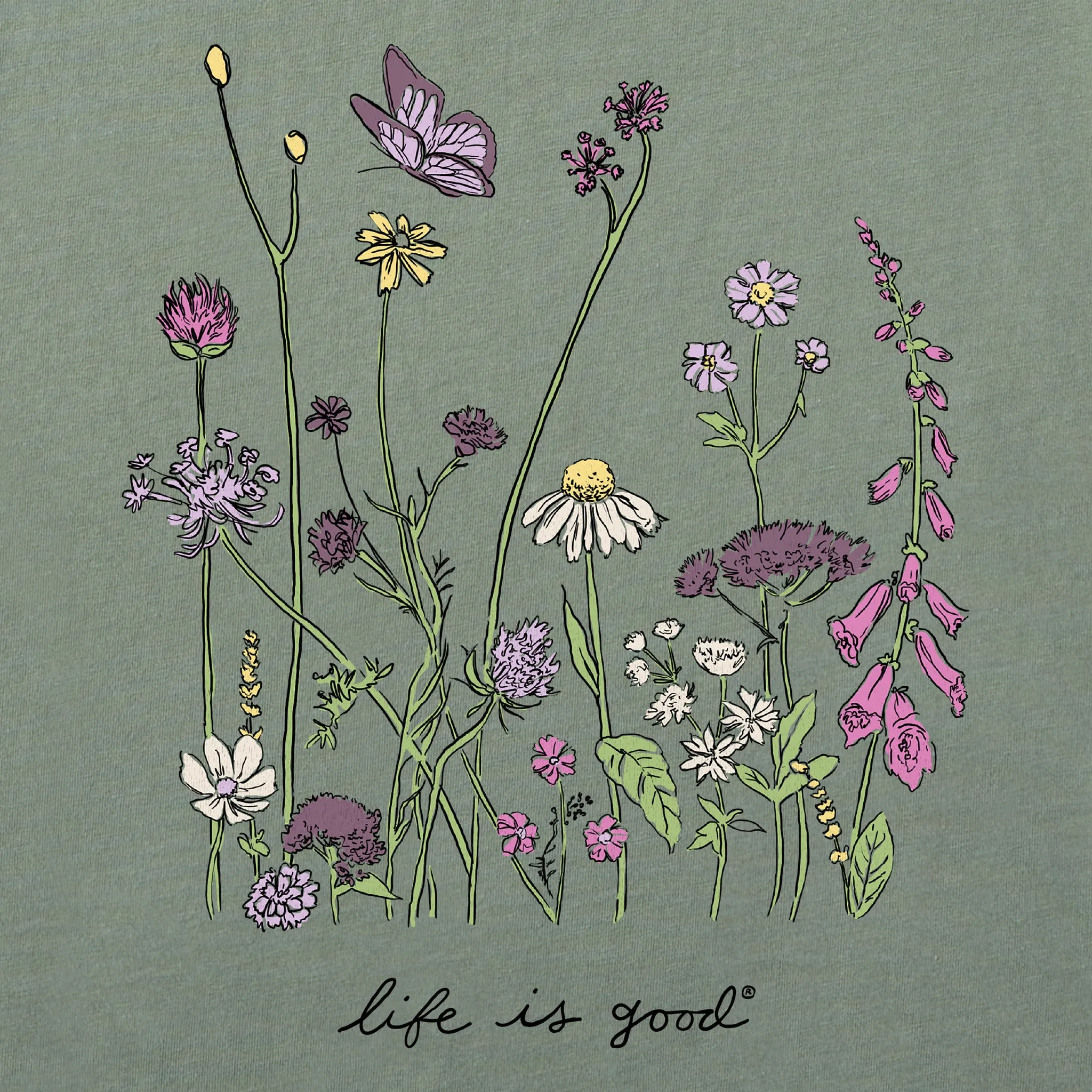 Women's Realaxed Wildflowers Simply True Fleece Hoodie Life is Good