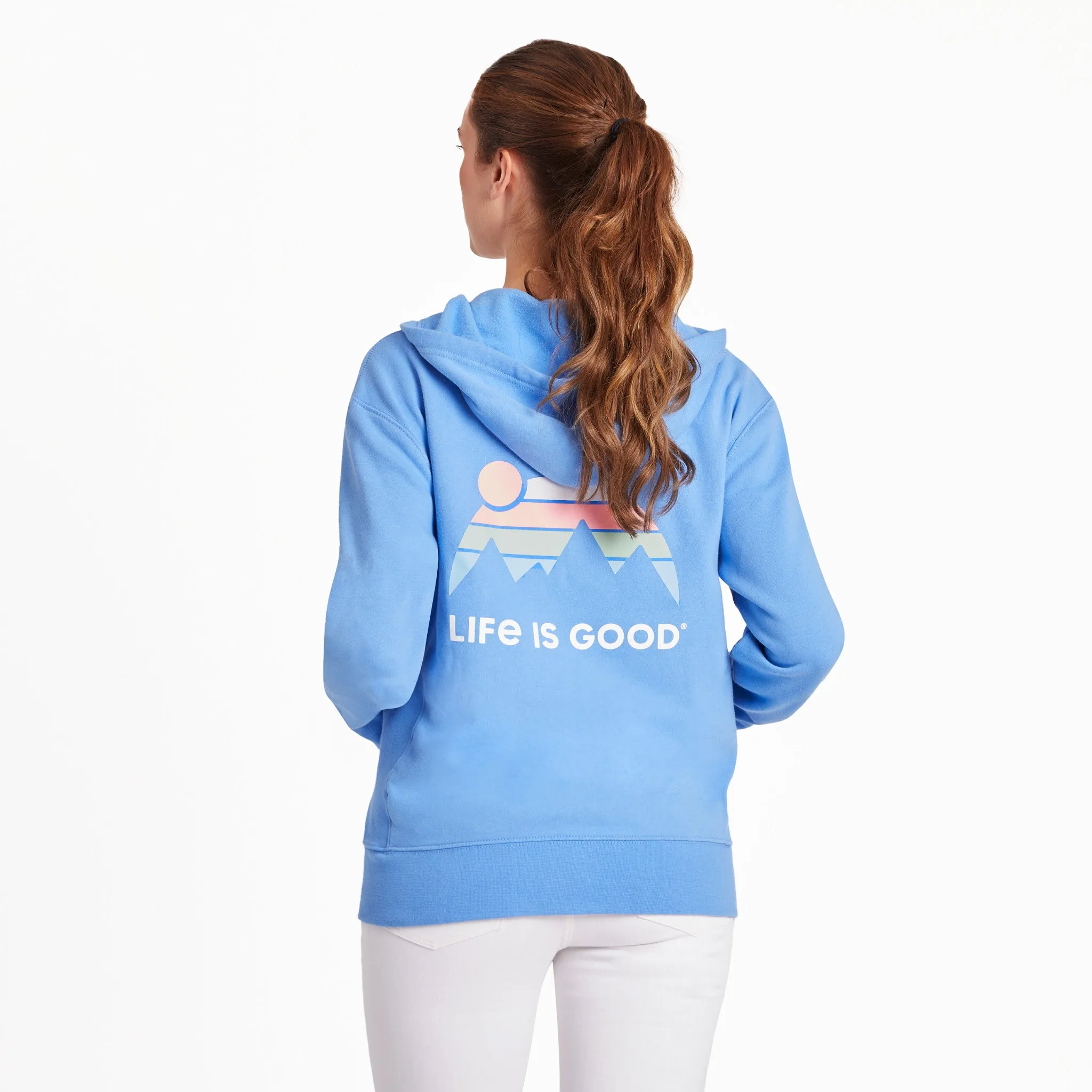 Women's Retro Mountains Simply True Fleece Zip Hoodie Life is Good