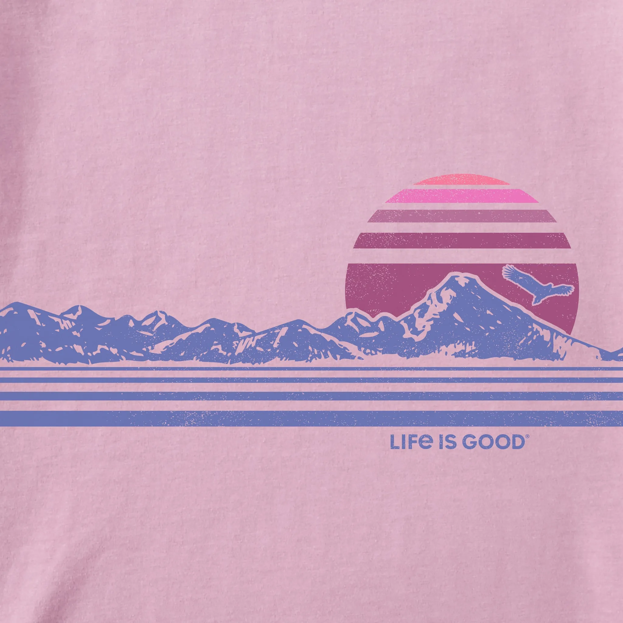 Women's Retro Mountainscape Simply True Fleece Hoodie Life is Good