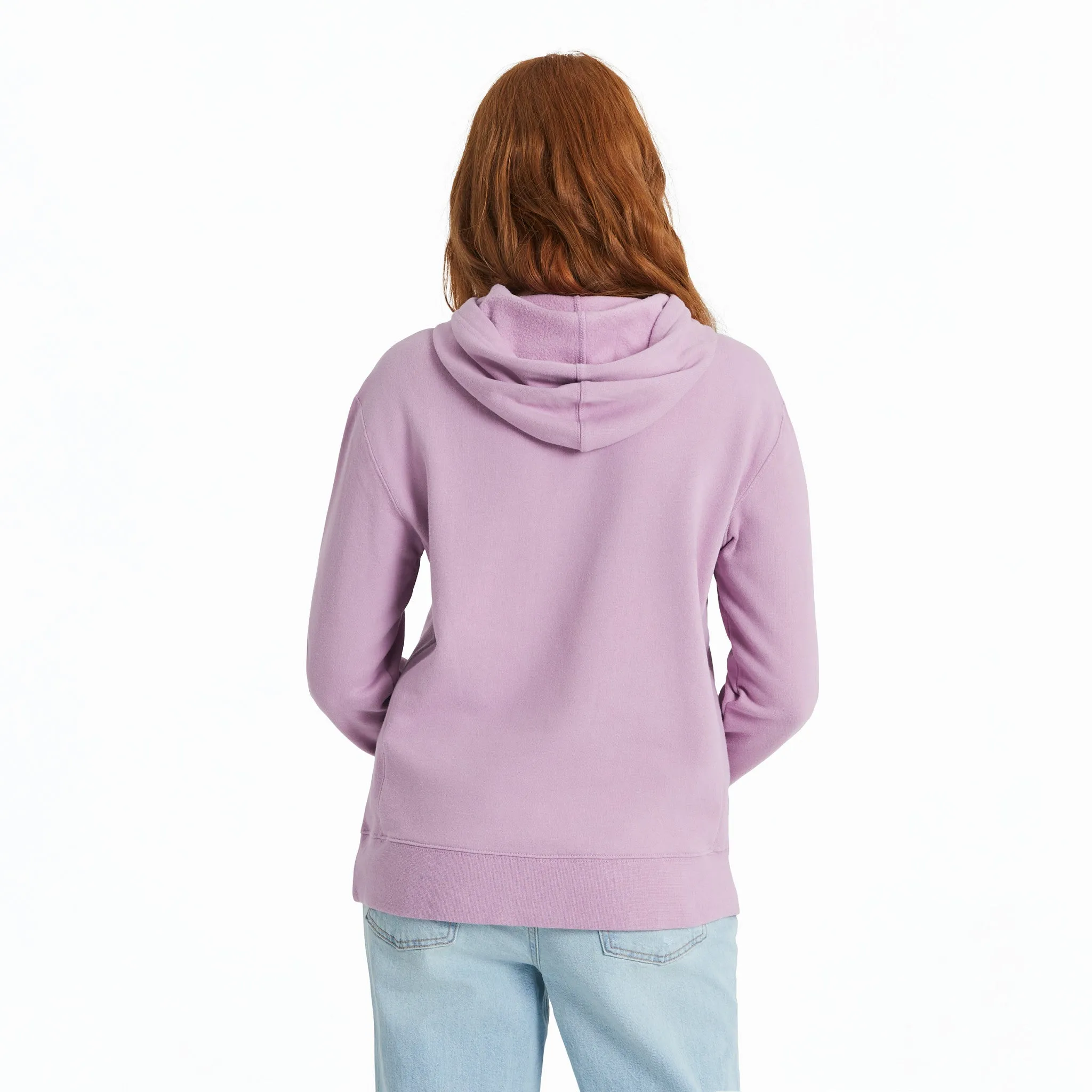 Women's Retro Mountainscape Simply True Fleece Hoodie Life is Good