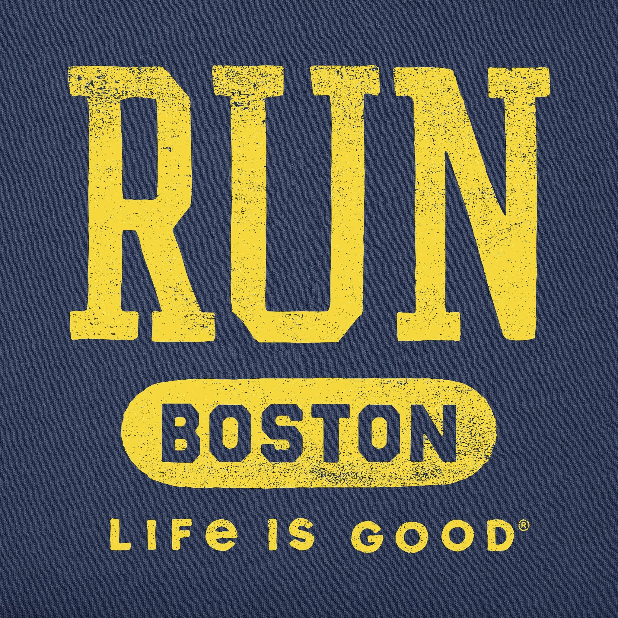 Women's Run Boston Block Simply True Crew Life is Good