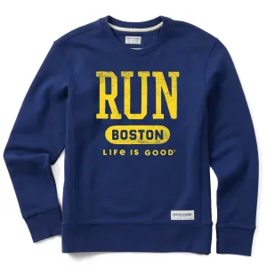Women's Run Boston Block Simply True Crew Life is Good
