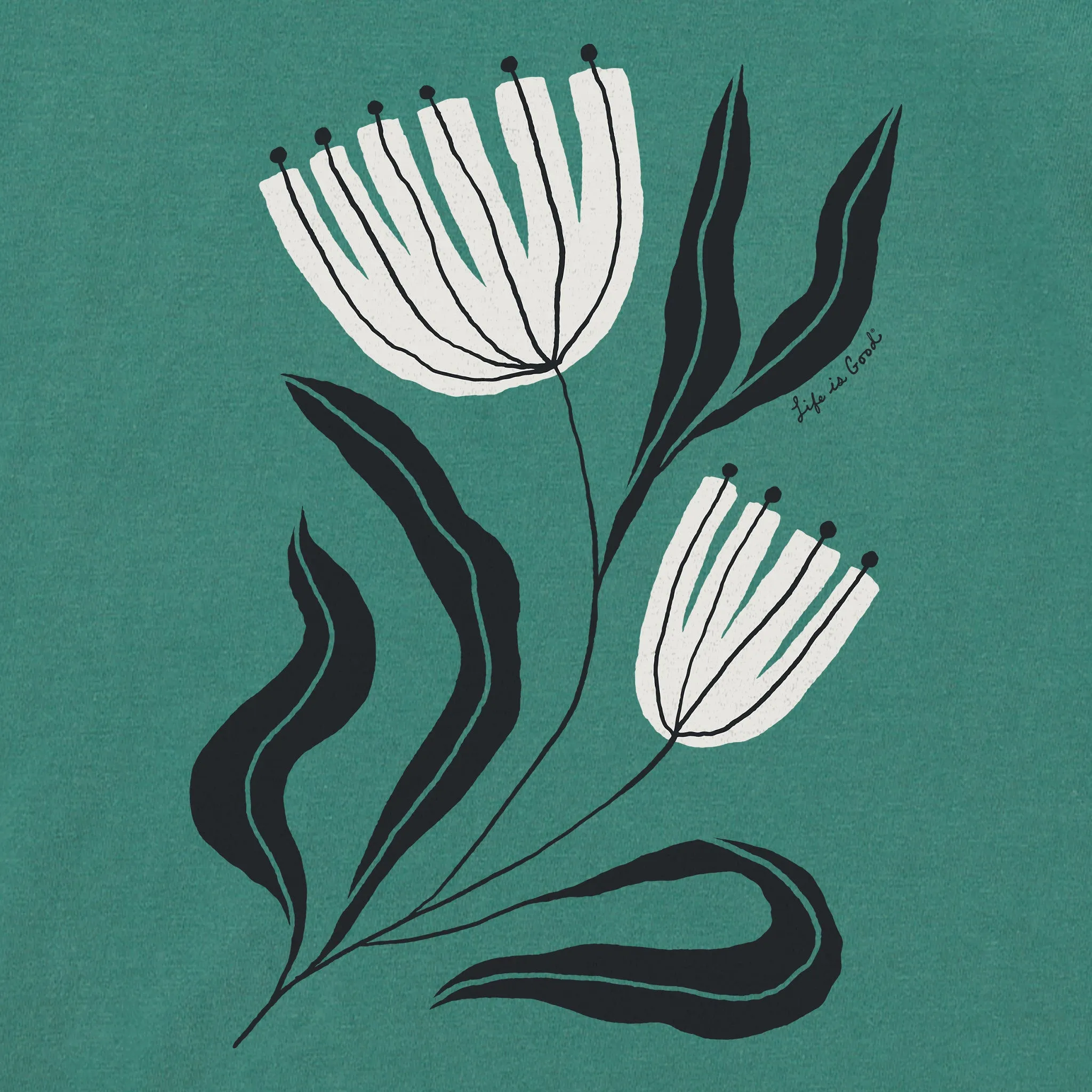 Women's Rustic Flowers Simply True Fleece Crew Life is Good
