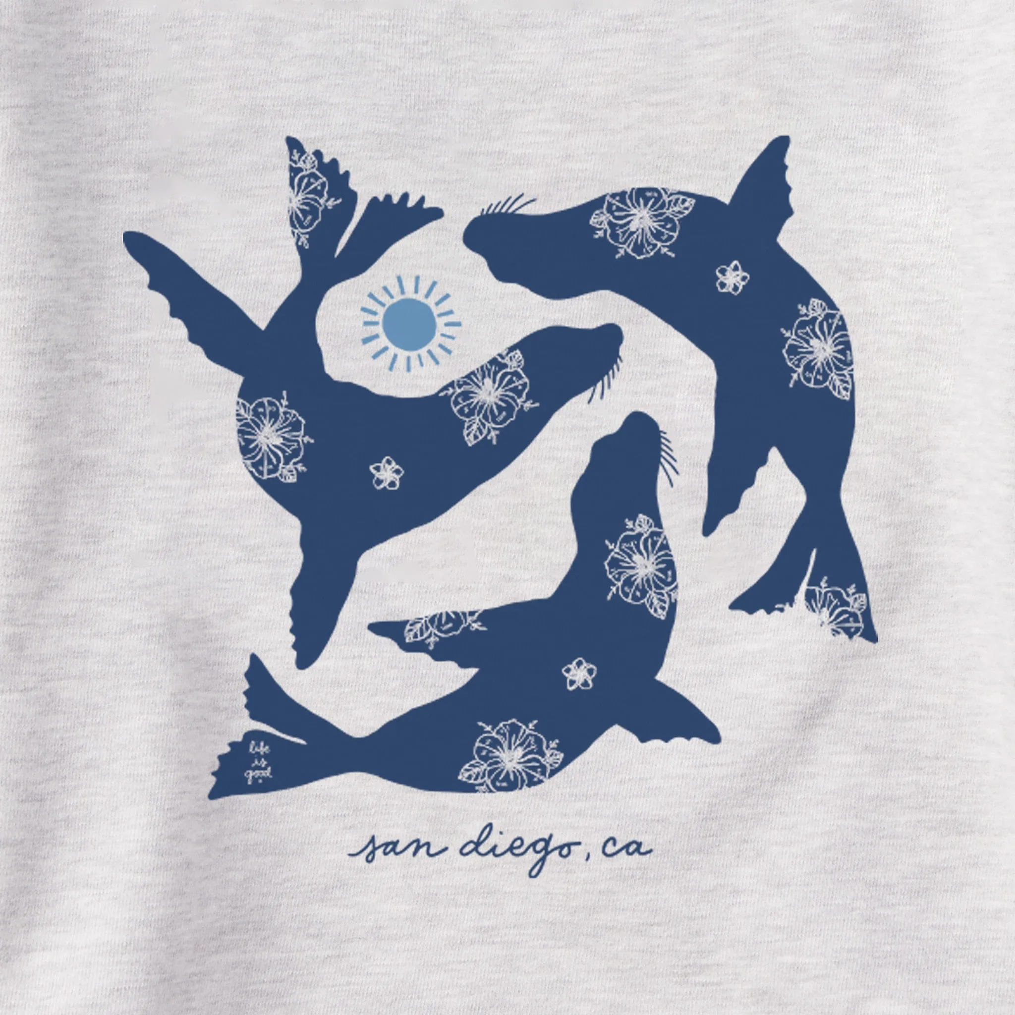 Women's Sea Lion Silhouettes Simply True Fleece Hoodie Life is Good