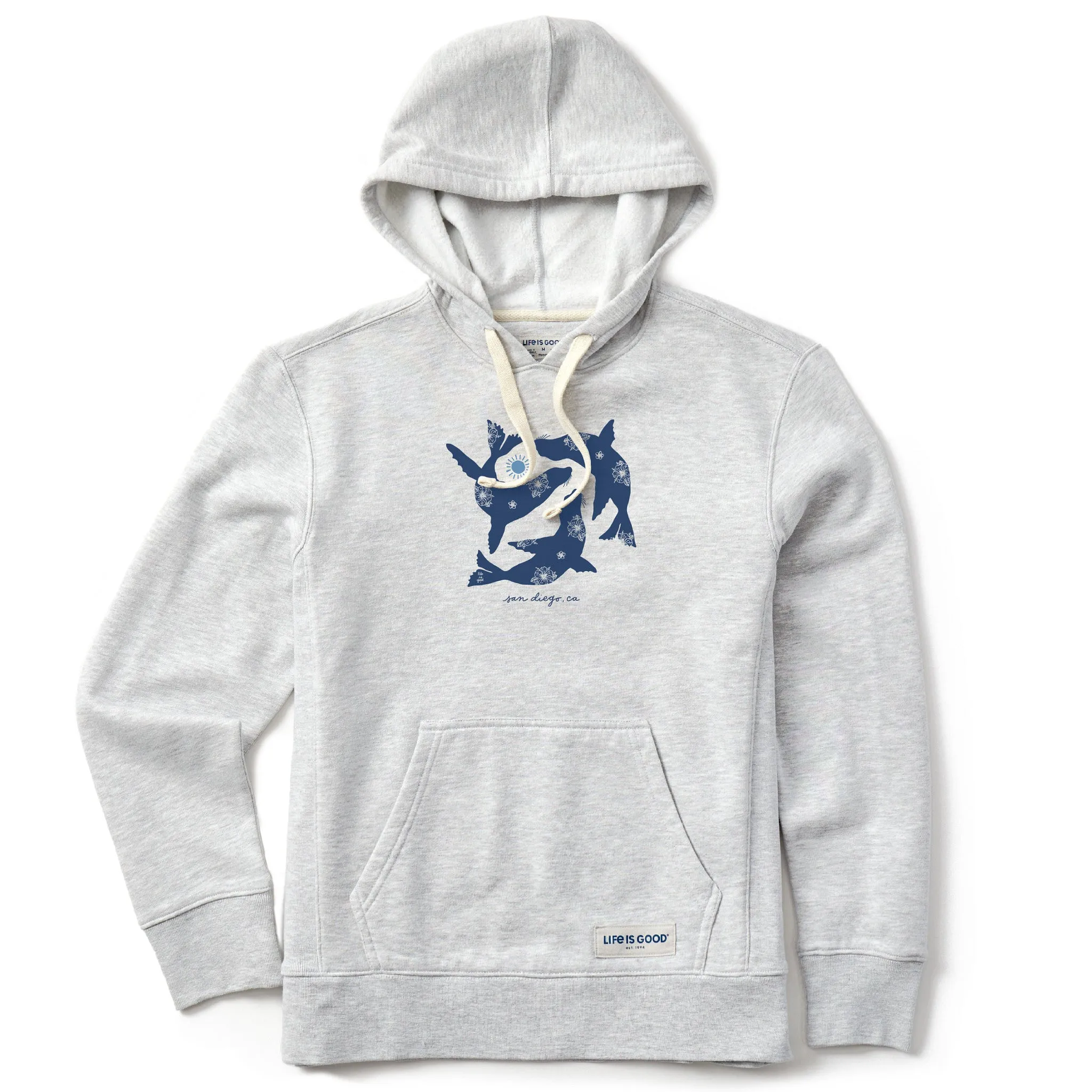 Women's Sea Lion Silhouettes Simply True Fleece Hoodie Life is Good