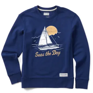Women's Seas The Day Sailboat Simply True Crew Life is Good
