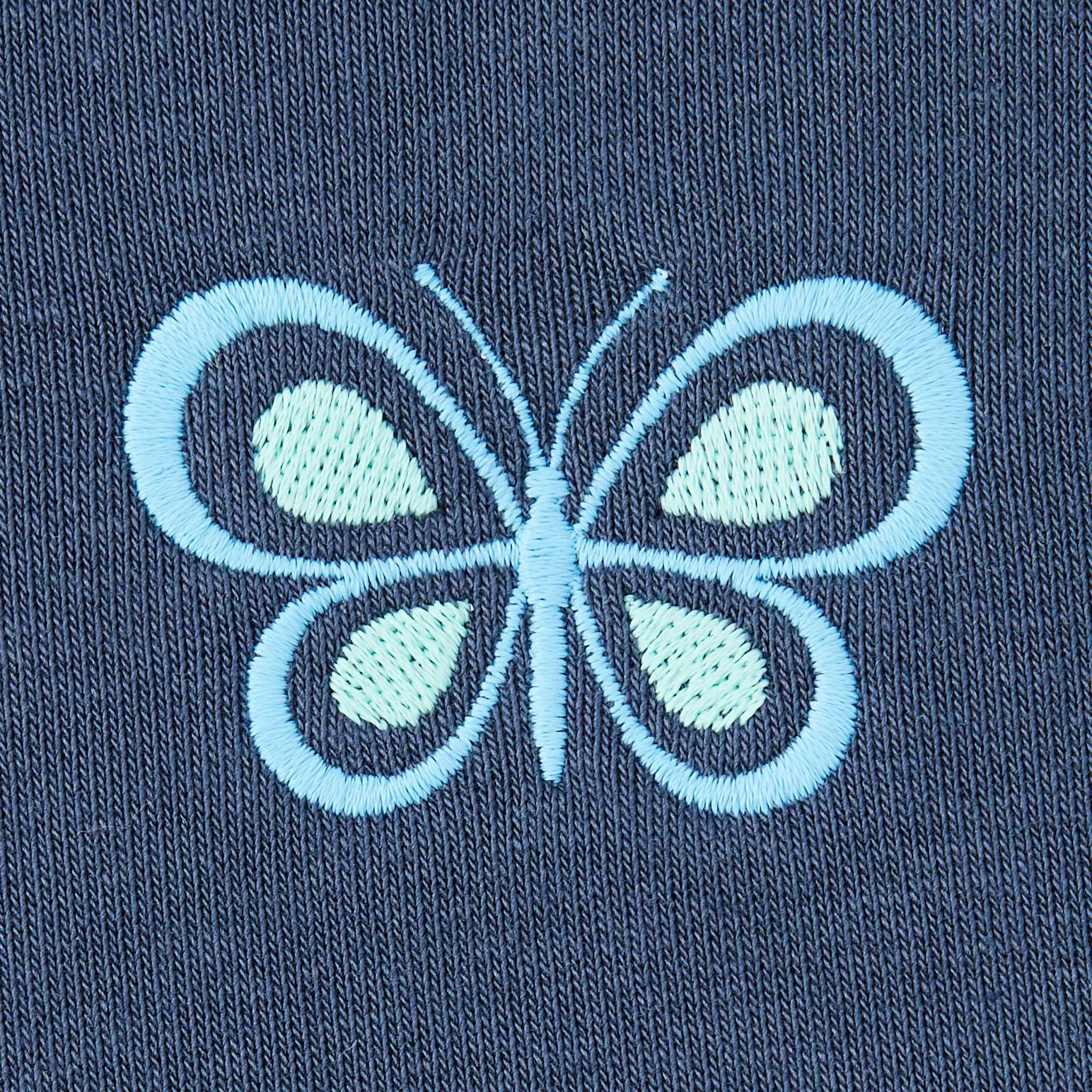 Women's Simple Butterfly Good Vibes Fleece Zip Hoodie Life is Good