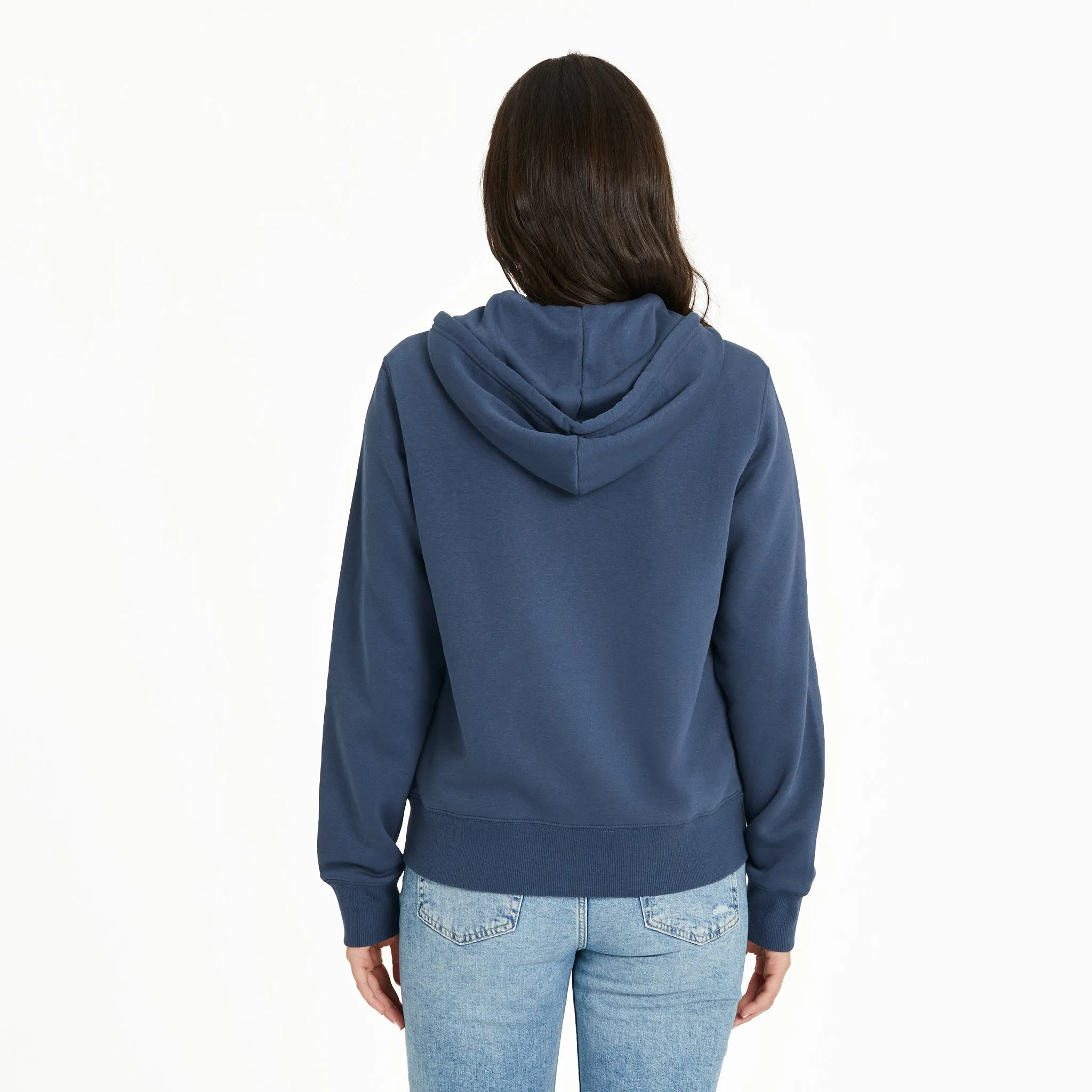 Women's Simple Butterfly Good Vibes Fleece Zip Hoodie Life is Good