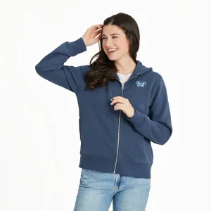 Women's Simple Butterfly Good Vibes Fleece Zip Hoodie Life is Good