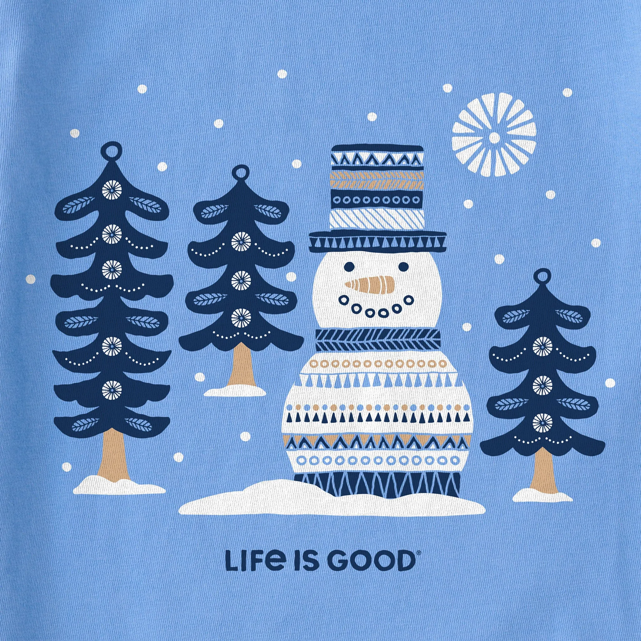 Women's Snowman and Trees Simply True Crew Life is Good