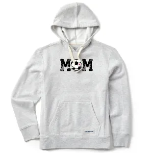 Women's Soccer Ball Mom Simply True Fleece Hoodie Life is Good