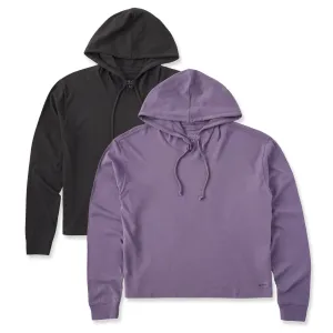 Womens Solid 2-Pack Crusher Boxy Hoodie  Multi Life is Good