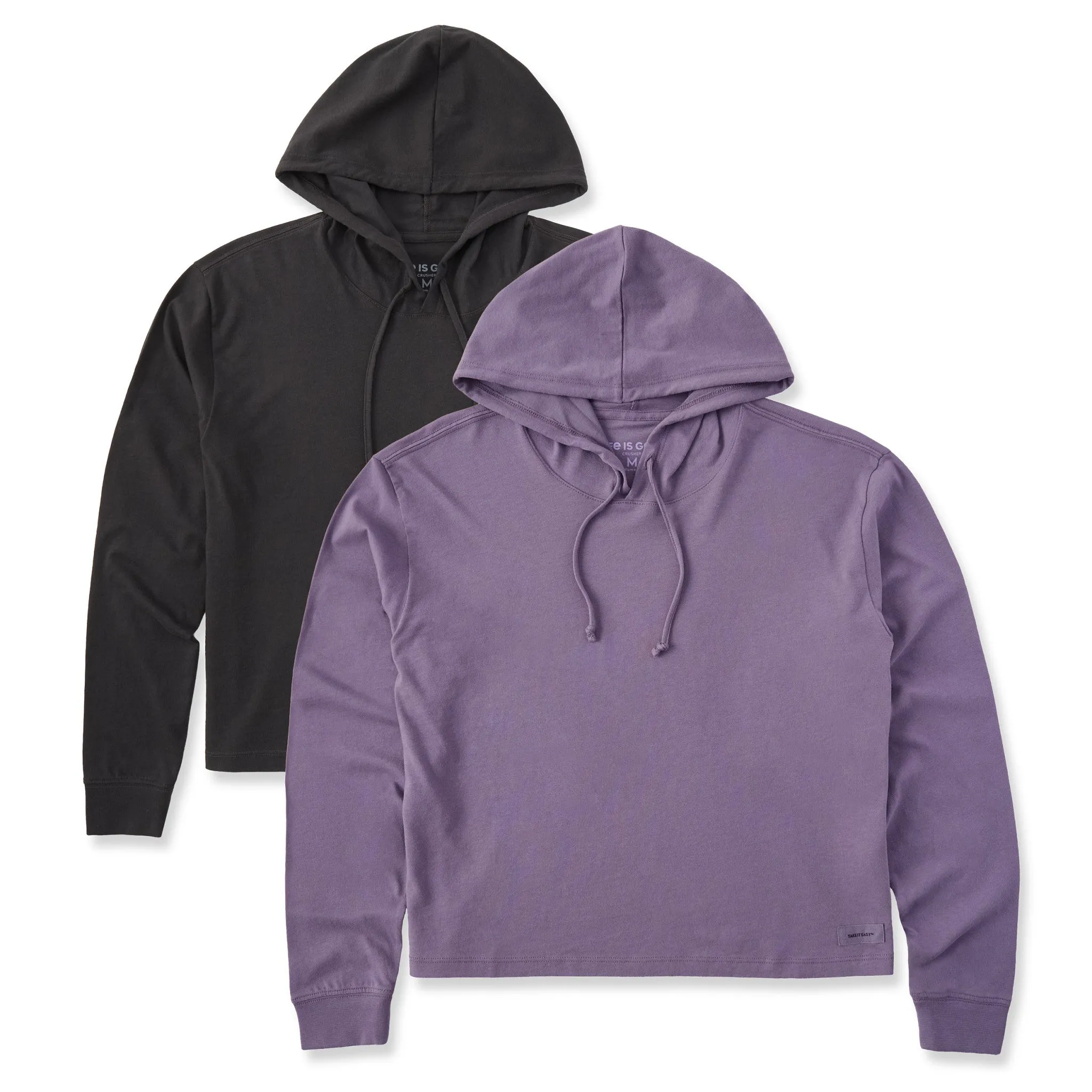 Womens Solid 2-Pack Crusher Boxy Hoodie  Multi Life is Good
