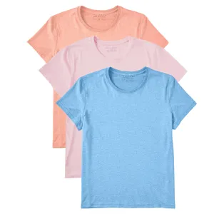 Womens Solid 3-Pack Active Tee - Multi Life is Good