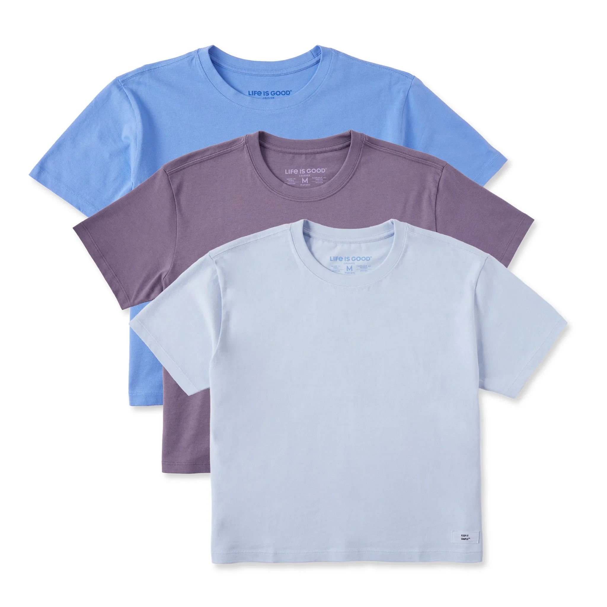Womens Solid 3-Pack Boxy Crusher Tee  Multi 2 Life is Good