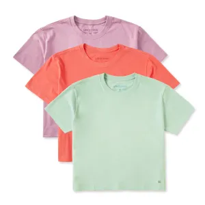 Womens Solid 3-Pack Boxy Crusher Tee  Multi 3 Life is Good