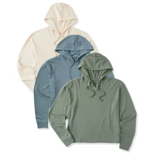 Womens Solid 3-Pack Crusher Boxy Hoodie  Multi Life is Good