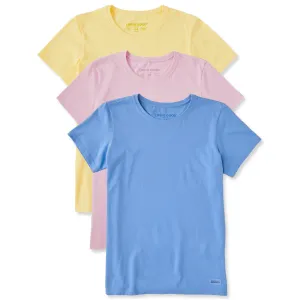 Womens Solid 3-Pack Crusher-LITE Crew  Multi 1 Life is Good