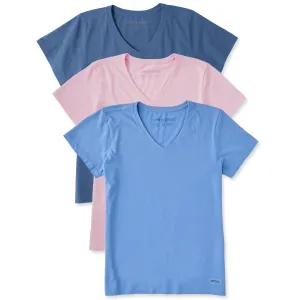 Womens Solid 3-Pack Crusher-LITE Vee  Multi 1 Life is Good