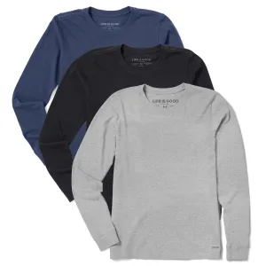 Womens Solid 3-Pack Long Sleeve Crusher Tee  Multi 3 Life is Good