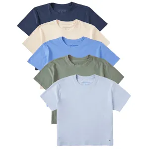 Womens Solid 5-Pack Crusher Boxy Tee - Multi Life is Good